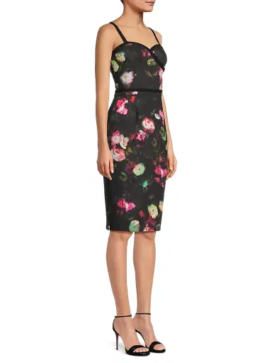 BLACK HALO Women's Daria Floral Sweetheart Midi-Dress | Thumbnail 4 BLACK HALO Women's Daria Floral Sweetheart Midi-Dress | Thumbnail 4