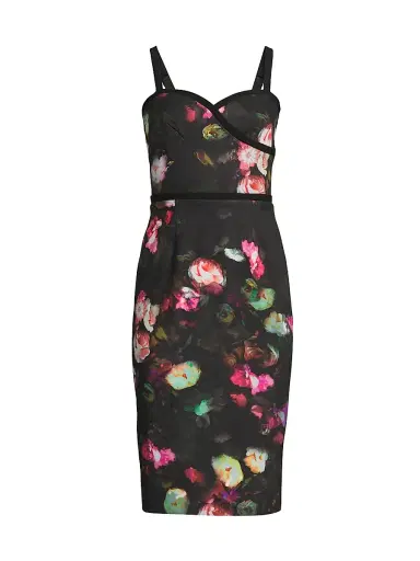 BLACK HALO Women's Daria Floral Sweetheart Midi-Dress | Thumbnail 1 BLACK HALO Women's Daria Floral Sweetheart Midi-Dress | Thumbnail 1
