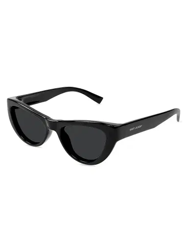 Saint Laurent Women's Script 53MM Cat-Eye Sunglasses - Black Dark Grey | Thumbnail 1 Saint Laurent Women's Script 53MM Cat-Eye Sunglasses - Black Dark Grey | Thumbnail 1