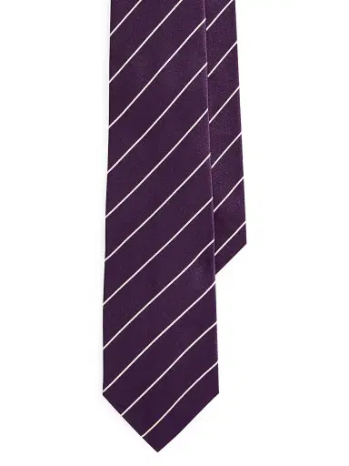 Ralph Lauren Purple Label Men's Striped Silk Tie - Dark Purple | Thumbnail 1 Ralph Lauren Purple Label Men's Striped Silk Tie - Dark Purple | Thumbnail 1