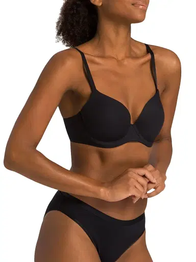 Hanro Women's Cotton Sensation T-Shirt Bra - Black - Size 38D | Thumbnail 3 Hanro Women's Cotton Sensation T-Shirt Bra - Black - Size 38D | Thumbnail 3