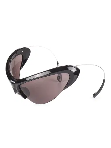 Balenciaga Women's Wire 91MM Shield Sunglasses - Black | Thumbnail 2 Balenciaga Women's Wire 91MM Shield Sunglasses - Black | Thumbnail 2