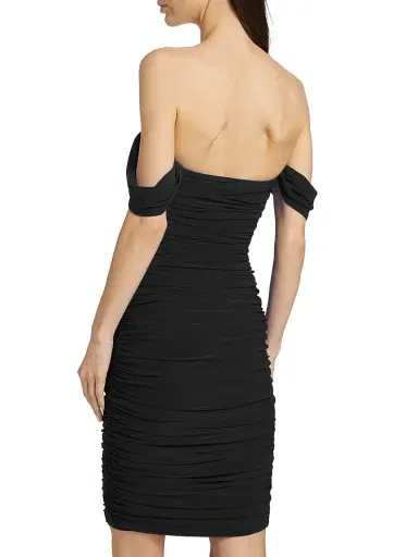 Norma Kamali Women's Walter Ruched Off-The-Shoulder Sheath Dress - Black | Thumbnail 5 Norma Kamali Women's Walter Ruched Off-The-Shoulder Sheath Dress - Black | Thumbnail 5