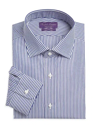 Ralph Lauren Purple Label Men's Aston Striped Tailored Long-Sleeve Dress Shirt | Thumbnail 1 Ralph Lauren Purple Label Men's Aston Striped Tailored Long-Sleeve Dress Shirt | Thumbnail 1