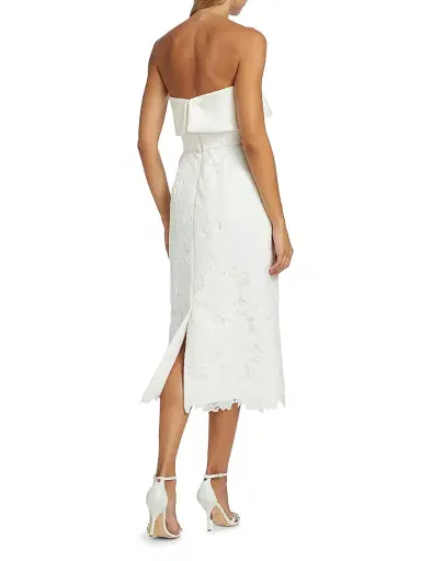 Amsale Women's Lace Strapless Column Midi-Dress - | Thumbnail 5 Amsale Women's Lace Strapless Column Midi-Dress - | Thumbnail 5