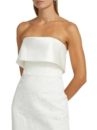 Amsale Women's Lace Strapless Column Midi-Dress - | Thumbnail 6 Amsale Women's Lace Strapless Column Midi-Dress - | Thumbnail 6