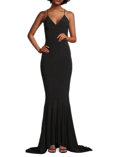 Norma Kamali Women's Crisscross Scoopback Gown - Black | Thumbnail 2 Norma Kamali Women's Crisscross Scoopback Gown - Black | Thumbnail 2