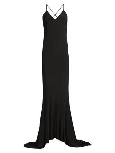 Norma Kamali Women's Crisscross Scoopback Gown - Black | Thumbnail 1 Norma Kamali Women's Crisscross Scoopback Gown - Black | Thumbnail 1