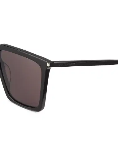 Saint Laurent Women's Corner Angle 56MM Square Sunglasses - Shiny Black | Thumbnail 3 Saint Laurent Women's Corner Angle 56MM Square Sunglasses - Shiny Black | Thumbnail 3