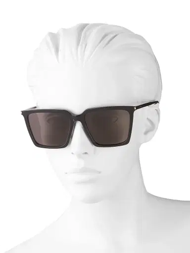 Saint Laurent Women's Corner Angle 56MM Square Sunglasses - Shiny Black | Thumbnail 4 Saint Laurent Women's Corner Angle 56MM Square Sunglasses - Shiny Black | Thumbnail 4