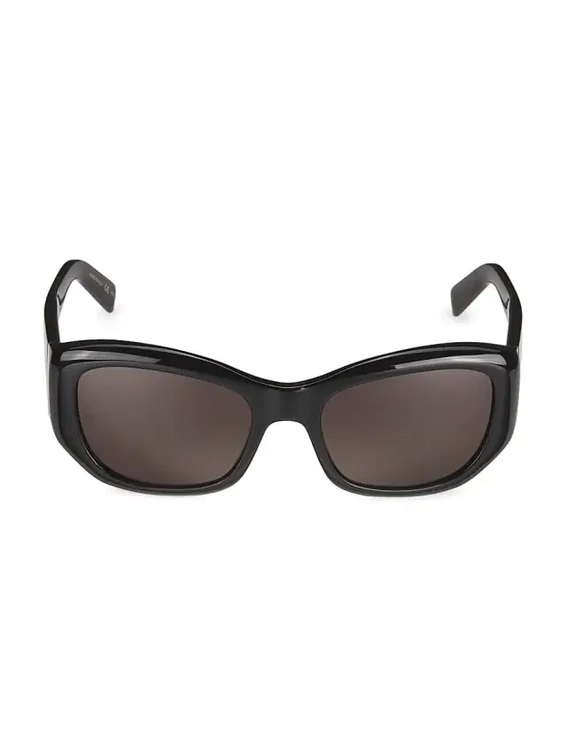 Women's Feminine Fashion Icons 55MM Cat-Eye Sunglasses - Shiny Black Women's Feminine Fashion Icons 55MM Cat-Eye Sunglasses - Shiny Black