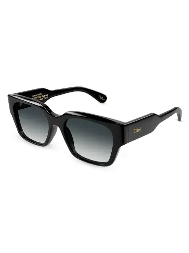 Chloé Women's 54MM Rectangular Sunglasses - Black | Thumbnail 2 Chloé Women's 54MM Rectangular Sunglasses - Black | Thumbnail 2