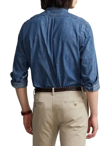 Polo Ralph Lauren Men's Classic-Fit Denim Shirt | Thumbnail 3 Polo Ralph Lauren Men's Classic-Fit Denim Shirt | Thumbnail 3