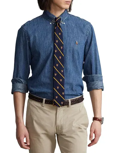 Polo Ralph Lauren Men's Classic-Fit Denim Shirt | Thumbnail 4 Polo Ralph Lauren Men's Classic-Fit Denim Shirt | Thumbnail 4