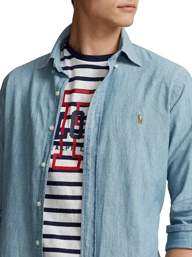 Polo Ralph Lauren Men's Classic-Fit Chambray Shirt - Chambray | Thumbnail 7 Polo Ralph Lauren Men's Classic-Fit Chambray Shirt - Chambray | Thumbnail 7