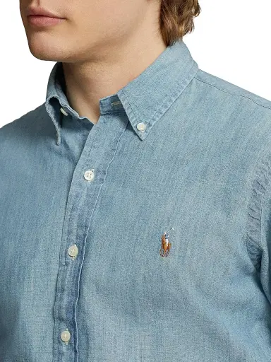 Polo Ralph Lauren Men's Classic-Fit Chambray Shirt - Chambray | Thumbnail 8 Polo Ralph Lauren Men's Classic-Fit Chambray Shirt - Chambray | Thumbnail 8