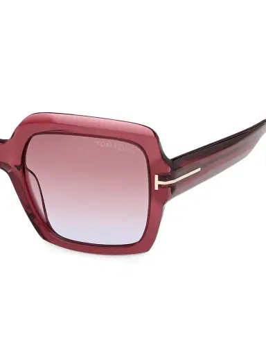 TOM FORD Women's Kaya 54MM Square Sunglasses - Transparent Wine Violet | Thumbnail 3 TOM FORD Women's Kaya 54MM Square Sunglasses - Transparent Wine Violet | Thumbnail 3