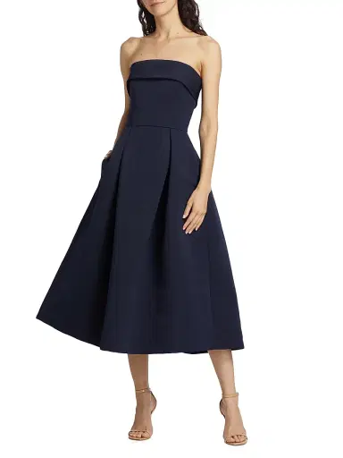 Amsale Women's Faille Strapless Dress | Thumbnail 2 Amsale Women's Faille Strapless Dress | Thumbnail 2
