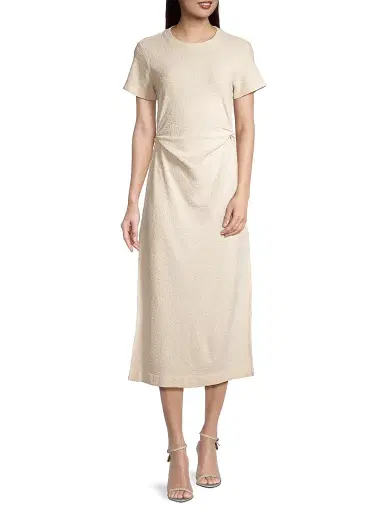 Tanya Taylor Women's Aurora Cotton Tucked Midi T-Shirt Dress - Cream | Thumbnail 2 Tanya Taylor Women's Aurora Cotton Tucked Midi T-Shirt Dress - Cream | Thumbnail 2
