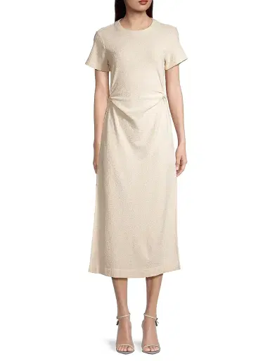 Tanya Taylor Women's Aurora Cotton Tucked Midi T-Shirt Dress - Cream | Thumbnail 3 Tanya Taylor Women's Aurora Cotton Tucked Midi T-Shirt Dress - Cream | Thumbnail 3