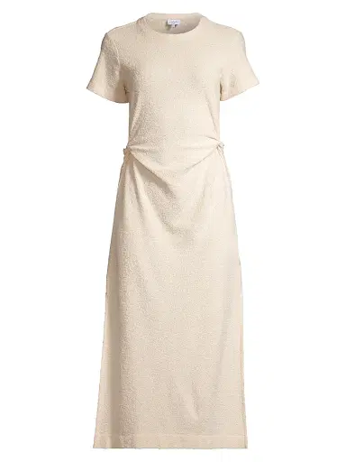 Tanya Taylor Women's Aurora Cotton Tucked Midi T-Shirt Dress - Cream | Thumbnail 1 Tanya Taylor Women's Aurora Cotton Tucked Midi T-Shirt Dress - Cream | Thumbnail 1