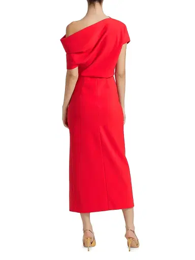 Amsale Women's One-Shoulder Cocktail Dress - Persimmon | Thumbnail 5 Amsale Women's One-Shoulder Cocktail Dress - Persimmon | Thumbnail 5