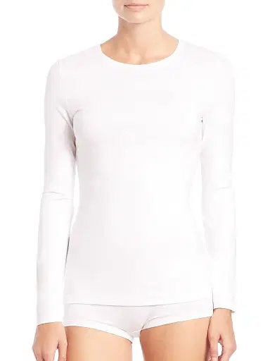 Hanro Women's Soft Touch Long-Sleeve Top - White - Size XS | Thumbnail 1 Hanro Women's Soft Touch Long-Sleeve Top - White - Size XS | Thumbnail 1