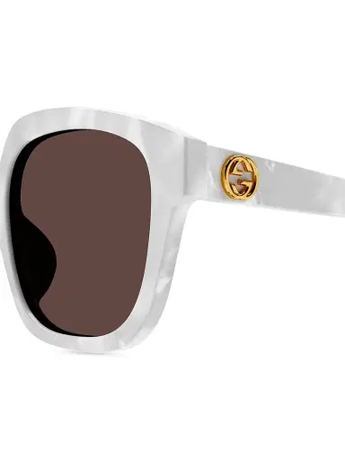 Gucci Women's 55MM Square Sunglasses - White Marble Brown | Thumbnail 3 Gucci Women's 55MM Square Sunglasses - White Marble Brown | Thumbnail 3