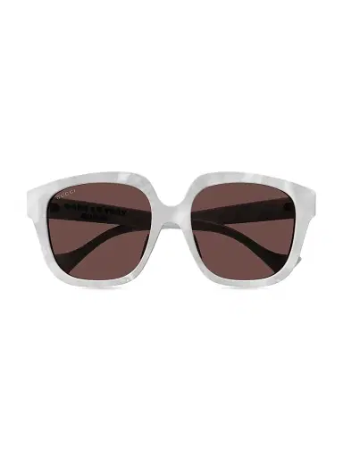 Gucci Women's 55MM Square Sunglasses - White Marble Brown | Thumbnail 1 Gucci Women's 55MM Square Sunglasses - White Marble Brown | Thumbnail 1