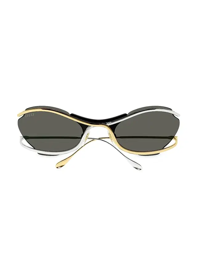 Women's 68MM Fashion Show Directional Sunglasses - Gold Women's 68MM Fashion Show Directional Sunglasses - Gold