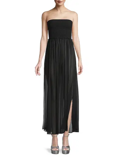 Ramy Brook Women's Calista Smocked Strapless Flare Dress - Black | Thumbnail 2 Ramy Brook Women's Calista Smocked Strapless Flare Dress - Black | Thumbnail 2