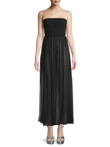 Ramy Brook Women's Calista Smocked Strapless Flare Dress - Black | Thumbnail 3 Ramy Brook Women's Calista Smocked Strapless Flare Dress - Black | Thumbnail 3