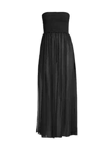 Ramy Brook Women's Calista Smocked Strapless Flare Dress - Black | Thumbnail 1 Ramy Brook Women's Calista Smocked Strapless Flare Dress - Black | Thumbnail 1