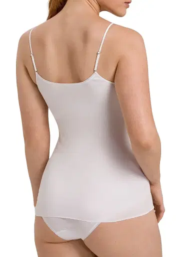 Hanro Women's Seamless & Padded Spaghetti-Strap Cotton Cami - White - Size Large | Thumbnail 4 Hanro Women's Seamless & Padded Spaghetti-Strap Cotton Cami - White - Size Large | Thumbnail 4