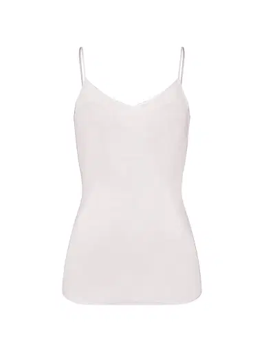 Hanro Women's Seamless & Padded Spaghetti-Strap Cotton Cami - White - Size Large | Thumbnail 1 Hanro Women's Seamless & Padded Spaghetti-Strap Cotton Cami - White - Size Large | Thumbnail 1