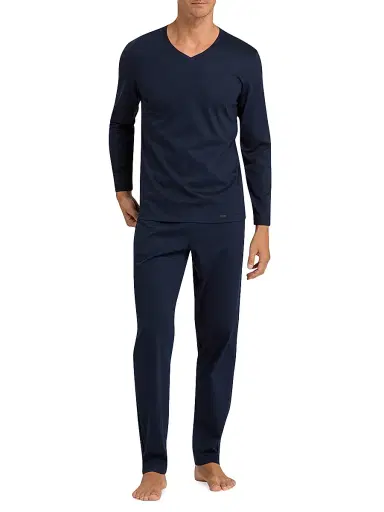 Hanro Men's Night Selection 2-PIece Pajama Set - Deep Navy - Size XXL | Thumbnail 1 Hanro Men's Night Selection 2-PIece Pajama Set - Deep Navy - Size XXL | Thumbnail 1