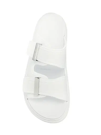 McQueen Women's Two-Band Rubber Slides - Pink Sandals | Thumbnail 5 McQueen Women's Two-Band Rubber Slides - Pink Sandals | Thumbnail 5