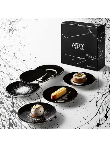 Degrenne Paris Arty Creation 6-Piece Small Plate Gift Box Set - Black | Thumbnail 4 Degrenne Paris Arty Creation 6-Piece Small Plate Gift Box Set - Black | Thumbnail 4