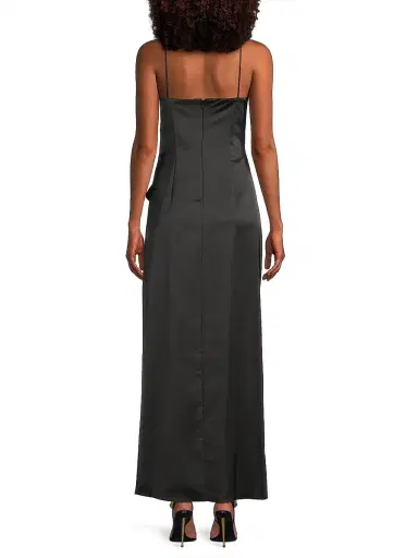 Ungaro Women's Freya Ruffled Satin Gown - Black | Thumbnail 5 Ungaro Women's Freya Ruffled Satin Gown - Black | Thumbnail 5