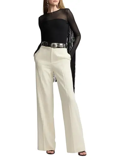 Ralph Lauren Collection Women's Wool High-Rise Pants - Lux Cream - Size 8 | Thumbnail 2 Ralph Lauren Collection Women's Wool High-Rise Pants - Lux Cream - Size 8 | Thumbnail 2