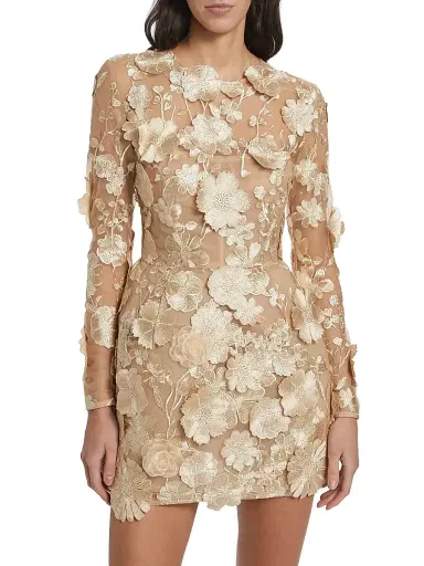 Bronx and Banco Women's Maraya Bouquet Floral Minidress - Gold | Thumbnail 3 Bronx and Banco Women's Maraya Bouquet Floral Minidress - Gold | Thumbnail 3