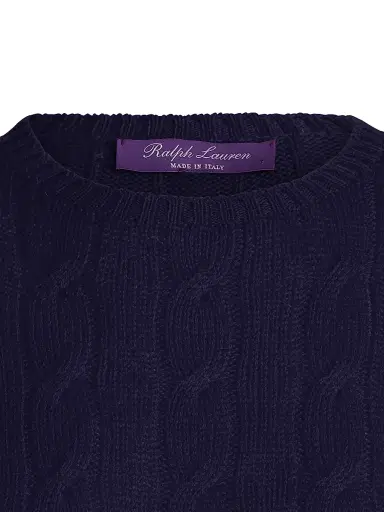 Ralph Lauren Collection Women's Cable Knit Cashmere Sweater - Lux Navy | Thumbnail 6 Ralph Lauren Collection Women's Cable Knit Cashmere Sweater - Lux Navy | Thumbnail 6
