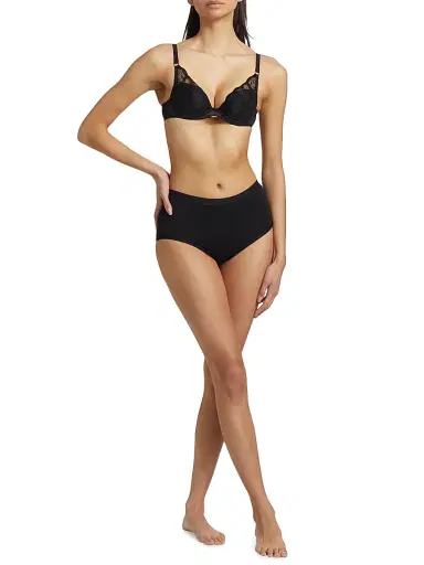 Chantelle Women's Plunging Lace T-Shirt Bra - Black - Size 36G | Thumbnail 2 Chantelle Women's Plunging Lace T-Shirt Bra - Black - Size 36G | Thumbnail 2
