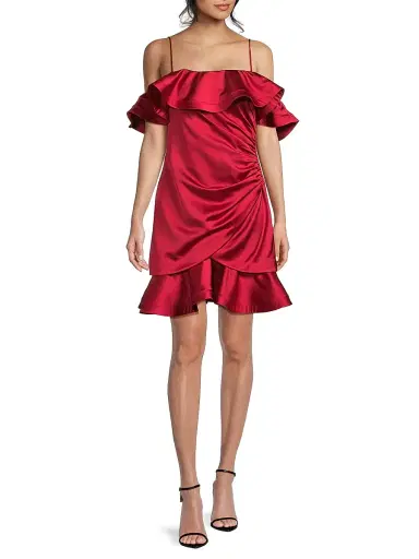 Ungaro Women's Axelle Ruffled Satin Minidress - Rose | Thumbnail 2 Ungaro Women's Axelle Ruffled Satin Minidress - Rose | Thumbnail 2