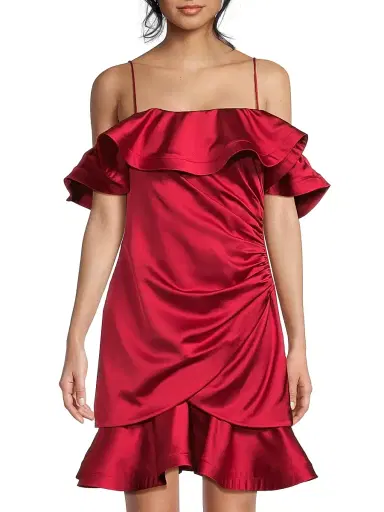 Ungaro Women's Axelle Ruffled Satin Minidress - Rose | Thumbnail 3 Ungaro Women's Axelle Ruffled Satin Minidress - Rose | Thumbnail 3