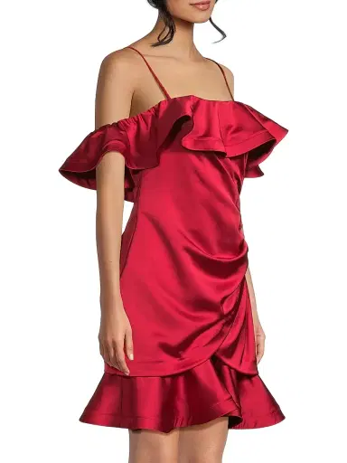 Ungaro Women's Axelle Ruffled Satin Minidress - Rose | Thumbnail 4 Ungaro Women's Axelle Ruffled Satin Minidress - Rose | Thumbnail 4