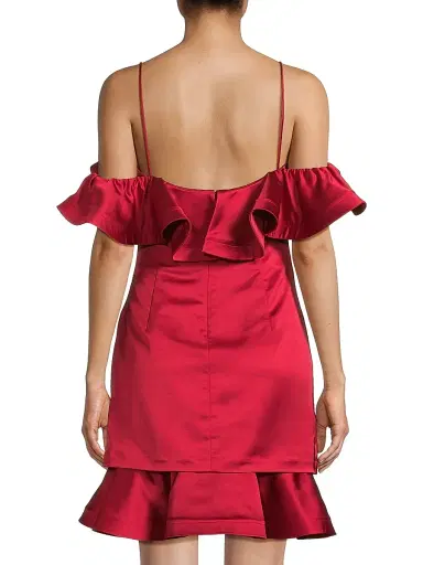 Ungaro Women's Axelle Ruffled Satin Minidress - Rose | Thumbnail 5 Ungaro Women's Axelle Ruffled Satin Minidress - Rose | Thumbnail 5