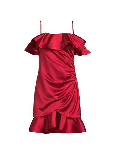 Ungaro Women's Axelle Ruffled Satin Minidress - Rose | Thumbnail 1 Ungaro Women's Axelle Ruffled Satin Minidress - Rose | Thumbnail 1