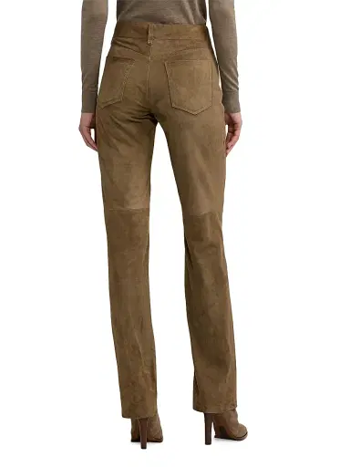 Ralph Lauren Collection Women's Scottie Suede Ankle Pants - Taupe | Thumbnail 5 Ralph Lauren Collection Women's Scottie Suede Ankle Pants - Taupe | Thumbnail 5