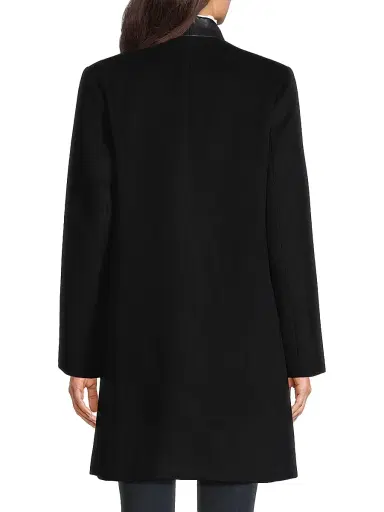 Kobi Halperin Women's Brigitta Wool Faux Leather-Trim Coat - Black | Thumbnail 5 Kobi Halperin Women's Brigitta Wool Faux Leather-Trim Coat - Black | Thumbnail 5